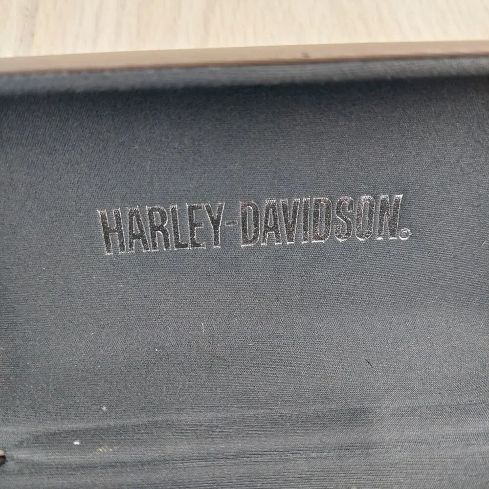Harley Davidson‎ Hard Eyeglass Sunglasses CASE Clamshell Tan Black Embossed Logo
